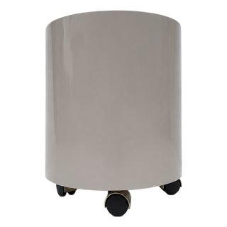 1980s Cylindrical Laminate Stool on Casters For Sale