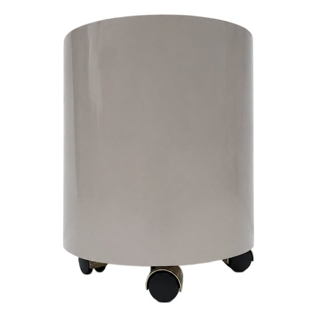 1980s Cylindrical Laminate Stool on Casters For Sale