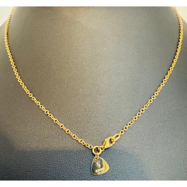 2020s Vintage Unisex 18 Karat Yellow Gold Chain Necklace, Soho, Italian 17", 4.2 Gm For Sale - Image 5 of 8