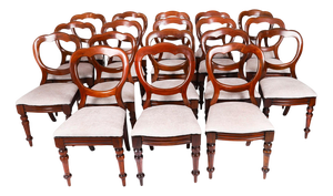 Antique Victorian Dining Chairs, 19th Century, Set of 18