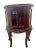 Chippendale Late 20th Century China Cabinet Demilune Half Moon Shape Curio Display, Led Lighted, Beveled Glass For Sale - Image 3 of 14