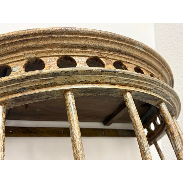 Gold Restoration Hardware Hayrack Cast Iron Demilune Console Table For Sale - Image 8 of 12