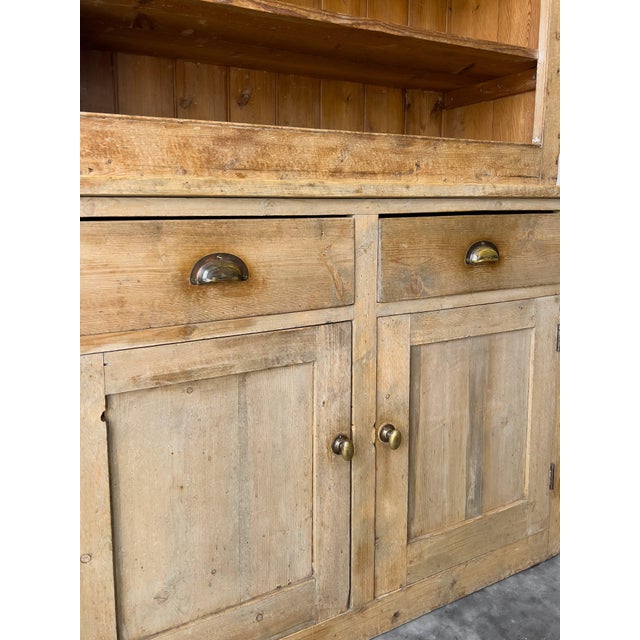 Wood Antique Victorian Pine Hutch | Kitchen Dresser For Sale - Image 7 of 9