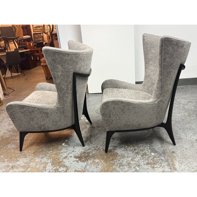 Caracole Caracole Whats New Pussycat Wingback Chairs, Pair For Sale - Image 4 of 12