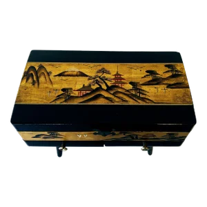 Midcentury Japanese Lacquered Music Box