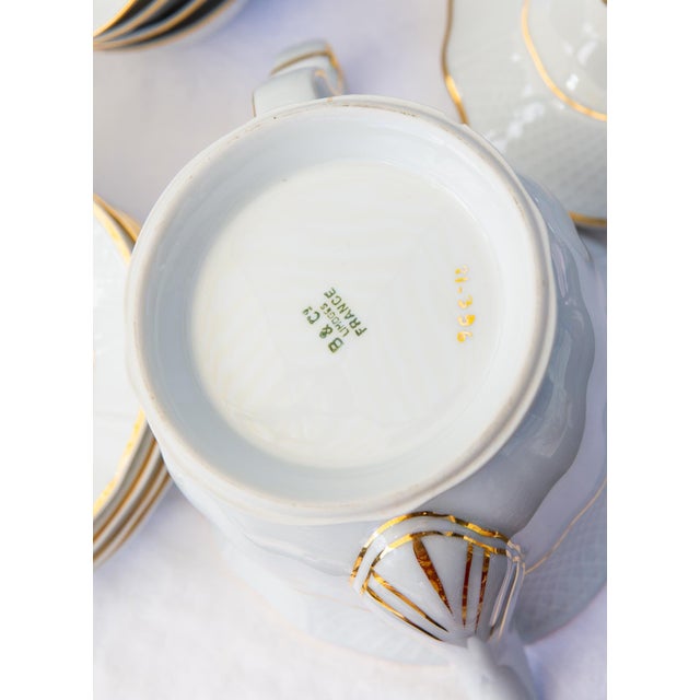 Ceramic Porcelain Tea Set for 12 from Bernardaud Limoges, 1950s, Set of 27 For Sale - Image 7 of 10
