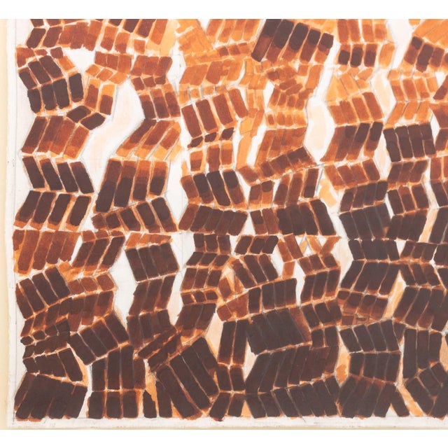 Brown Joseph Gardella Geometric Composition Gouache For Sale - Image 8 of 8