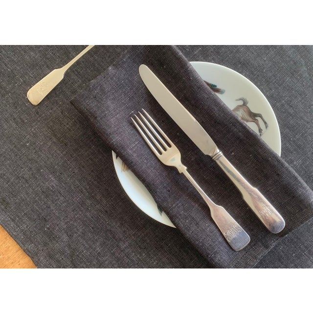 Contemporary Plum Textiles Thistle Charcoal Linen For Sale - Image 3 of 3