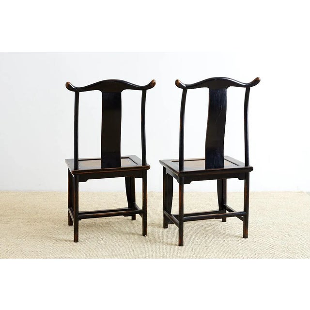 Chinese Yoke Back Official's Hat Chairs - a Pair For Sale - Image 12 of 13