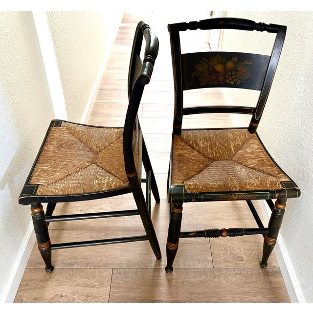 American Vintage Hitchcock Set of Two Americana Side Chairs, a Pair For Sale - Image 3 of 6