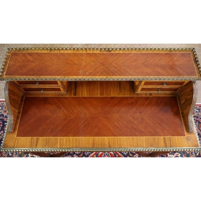 1950s French Louis XVI Inlaid Ormolu Mounted Ladies Writing Desk For Sale - Image 13 of 13