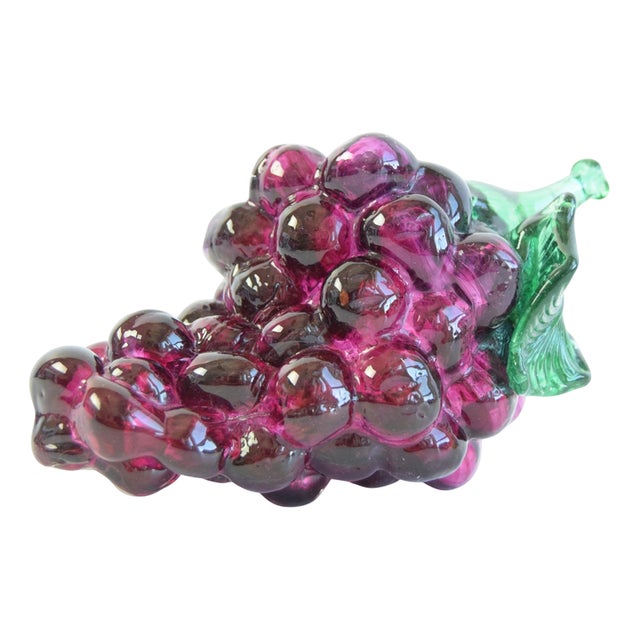 Vintage Czech Glass Grape Cluster in Hand-Blown Art Glass, 1970s For Sale