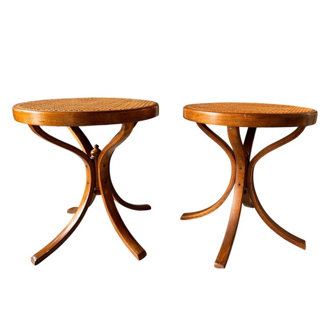 Mid 20th Century CCFM Mid-Century Modern Bentwood & Cane Martini Table For Sale - Image 15 of 16