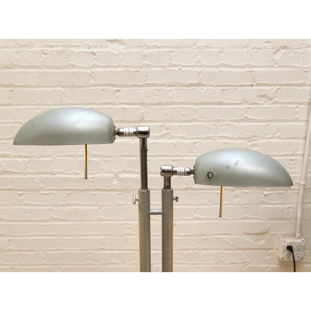 Vintage Double-Head Adjustable Dome Floor Lamp For Sale - Image 4 of 7