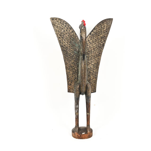 Mid 20th Century Vintage Carved Wooden West African Senufo Hornbill Bird Sculpture For Sale - Image 5 of 17