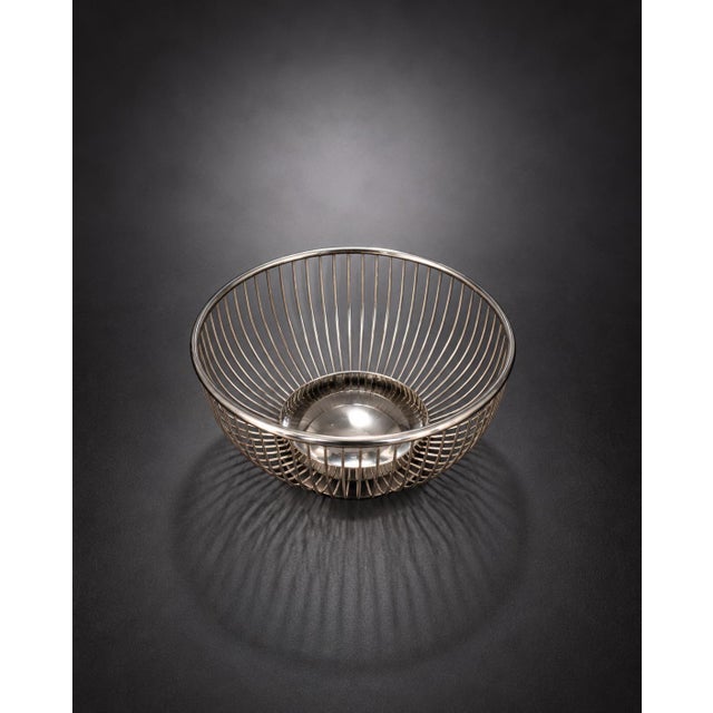 Mid-Century Modern Vintage Leonard Silverplate Mid-Century Modern Wire Fruit Basket For Sale - Image 3 of 6