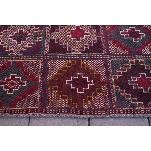 Burgundy 1970s Tribal Burgundy Cecim Kilim Rug For Sale - Image 8 of 13