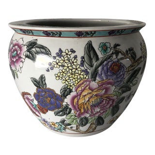 Vintage Floral Design Chinese Porcelain Indoor Flower Pot For Sale