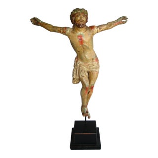 Italian 18 Century Painted Christ on Stand For Sale