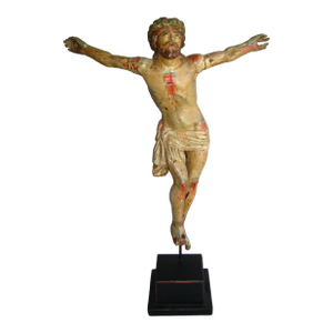 Italian 18 Century Painted Christ on Stand