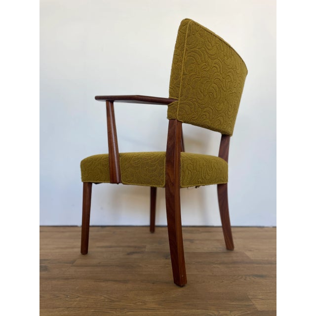 1970s Vintage Danish Teak Chair with Green Fabric, 1970 For Sale - Image 5 of 18