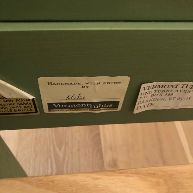 Green Vermont Tubbs Hand-Crafted Clapboard Twin Bed with Guardrail For Sale - Image 8 of 10