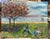 2020s “Need a Lyft?”, Original Oil Painting, Framed Art, Lakeside Painting For Sale - Image 5 of 8