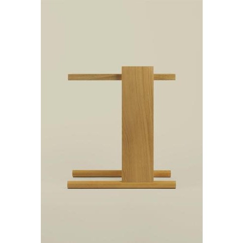 Kangaroo Side Table with Natural Ash Wood and Black Leather by Antonio De Marco For Sale - Image 10 of 15