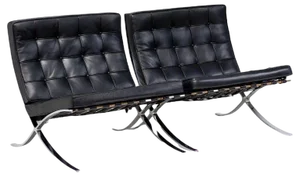 Black Leather Armchairs by Mies Van Der Rohe for Knoll Barcelona Chairs, 1970s, Set of 2