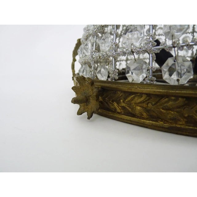 Gold Empire Style Bronze Ceiling Light with Glass Pendants, 1980s For Sale - Image 8 of 10