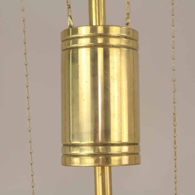 Contemporary Art Deco Viennese Chandelier with Opal Glass, Austria, 1920s For Sale - Image 3 of 10