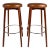 Set of 2 Danish Modern Barstools in Solid Teak & Leather by Hugo Frandsen for Spøttrup Mobler, Denmark, Circa 1960's For Sale