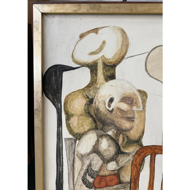 A wonderful figurative abstract dated 1966 by the noted New York illustrator Joseph Tesar. The painting is framed. The...