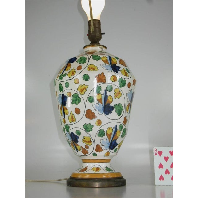 Ceramic 1900 Large Table Lamp Art Deco Italy Capodimonte Hand Thrown & Painted Porcelain For Sale - Image 7 of 12
