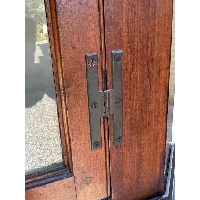 Wood Antique Corner Cabinet Cupboard Beautiful Federal Primitive Wavy Glass 1800’s For Sale - Image 7 of 10