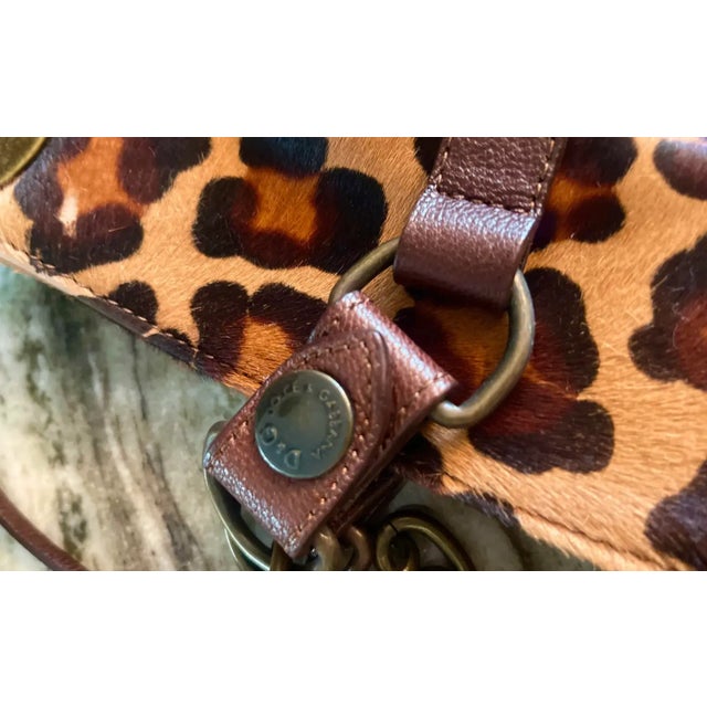 Brown D & G Dolce & Gabbana Calfskin Leopard Fur Satchel For Sale - Image 8 of 13