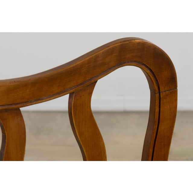 Brown Antique French Provincial Walnut Dining Chairs With Rush Seats - Set of 8 For Sale - Image 8 of 18