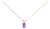 14K Yellow Gold 6x4MM Emerald Cut Purple Amethyst Solitaire Pendant Necklace For Sale