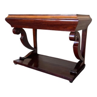 Early Biedermeier Period Walnut Console Table With Drawer, Austria, Circa 1830 For Sale