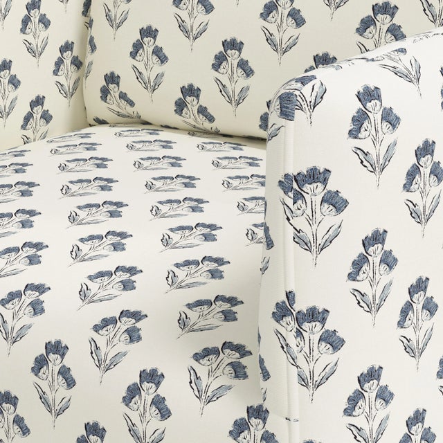Textile Stoffer Home x Cloth & Company Lindy Slipcover Dining Arm Chair in Francie Blue For Sale - Image 7 of 7