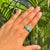Turquoise 3.32 Ct Three Stone Turquoise Claw Set Engagement Ring in 14k Solid Gold Size 5 For Sale - Image 8 of 13
