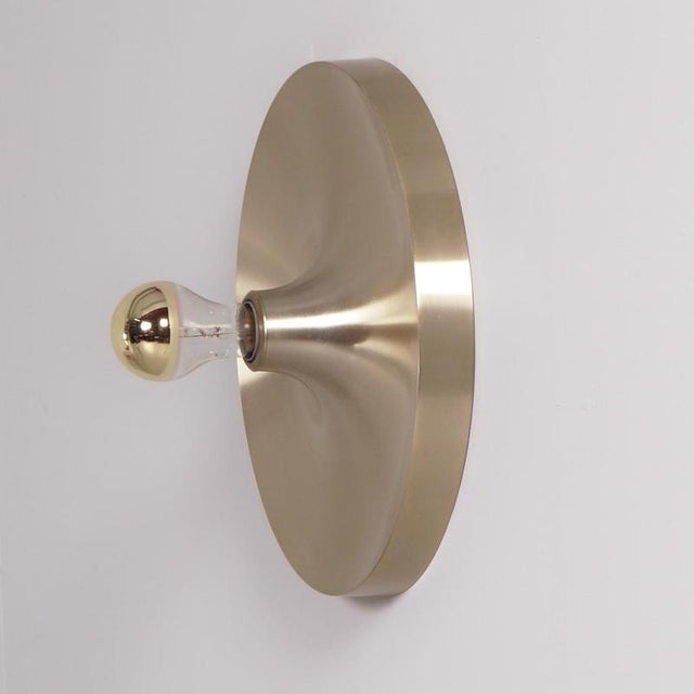 Space Age Ceiling Lamp in Brass-Colored Aluminum from Teka, 1970s For Sale - Image 3 of 11