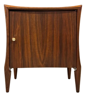 1960s Refinished Walnut Mid Century Modern Nightstand