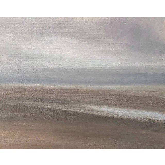 Contemporary Marine Mist by Leigh Ann Van Fossan | Oil on canvas of a serene beach landscape with mist. For Sale - Image 3 of 4