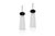 G-One' Black Fluted Onyx, Moon Quartz Tassel, Diamond Rondel Earrings On Diamond Huggies In 18K White Gold. Approximate...