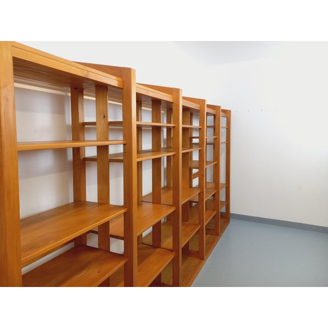 Large Modular Bookcase with Pine Shelves, 1970s, Set of 6 For Sale - Image 18 of 18