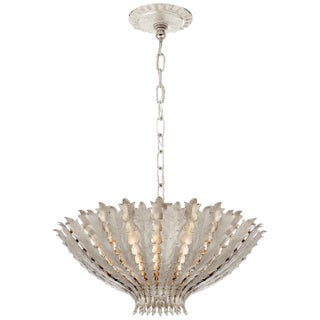 AERIN for Visual Comfort Signature Hampton Small Chandelier in Burnished Silver Leaf For Sale