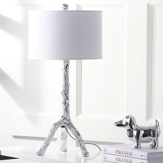 29-Inch H Branch Table Lamp in Silver - a Pair For Sale - Image 4 of 9