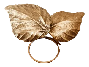 Brass Lamp with Two Leaves by Tommaso Barbi