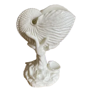 1950s Royal Worcester White China Nautilus Vase